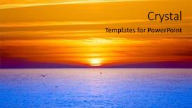  Presentation with end - Colorful slides enhanced with end of perfect day backdrop and a gold colored foreground