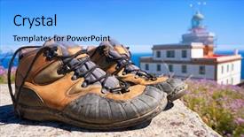  Presentation with end - Audience pleasing slide set consisting of end of saint james way backdrop and a  colored foreground