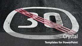 Presentation with limit - Cool new slides with end of speed limit sign painted on the road backdrop and a dark gray colored foreground
