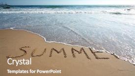  Presentation with end - PPT theme with end of summer background and a coral colored foreground