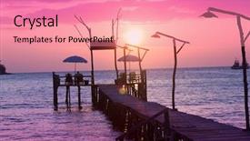  Presentation with end - Beautiful PPT theme featuring end of the day backdrop and a  colored foreground