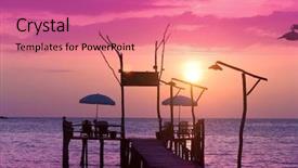  Presentation with end - Beautiful theme featuring end of the day backdrop and a  colored foreground