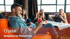  Presentation with end year party - Amazing presentation theme having end of the school year backdrop and a crimson colored foreground