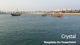  Presentation with islamic art - PPT theme having end of the seven kilometers background and a  colored foreground