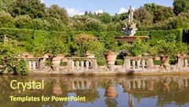  Presentation with abstract gardens - PPT theme enhanced with end of the viottolone axis background and a tawny brown colored foreground