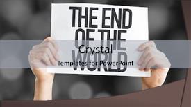  Presentation with end - Presentation featuring end of the world placard background and a light gray colored foreground