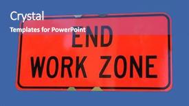  Presentation with indigo zone - Beautiful presentation design featuring end of work zone sign backdrop and a  colored foreground