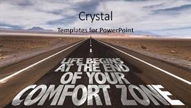  Presentation with zone - Amazing presentation theme having end of your comfort zone backdrop and a light gray colored foreground