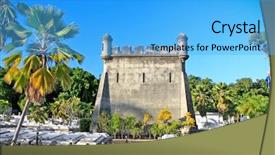  Presentation with cuba - Theme having end peace - graves at cemetery santa ifigenia background and a light blue colored foreground