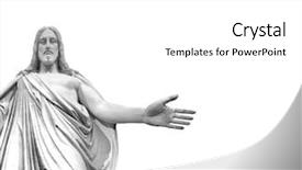  Presentation with peace - Audience pleasing PPT layouts consisting of end peace - statute of jesus with white backdrop and a white colored foreground