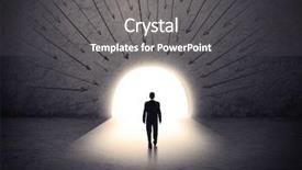  Presentation with arrows - Amazing presentation design having end point - businessman standing in front backdrop and a dark gray colored foreground