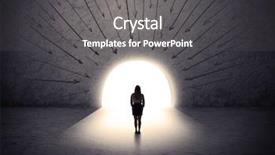  Presentation with end - PPT layouts featuring end point - businesswoman standing in front background and a dark gray colored foreground