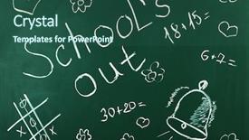  Presentation with end year - PPT theme enhanced with end school year - inscription on blackboard background background and a ocean colored foreground