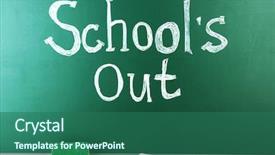  Presentation with end year - Presentation theme with end school year - inscription on blackboard background background and a ocean colored foreground