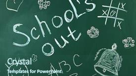  Presentation with end year - Amazing presentation theme having end school year - inscription on blackboard background backdrop and a ocean colored foreground