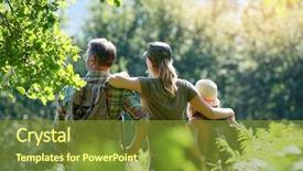  Presentation with family day - Beautiful theme featuring end summer - family on a rambling day backdrop and a tawny brown colored foreground