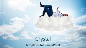  Presentation with time - Slides enhanced with end times - young male businessman enjoying his background and a sky blue colored foreground