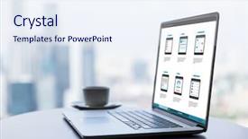  Presentation with web design - Theme featuring end user devices - technology and web design concept background and a sky blue colored foreground