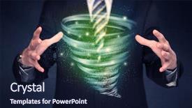  Presentation with tornado - Slides consisting of end world power - bright green tornado background and a navy blue colored foreground