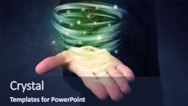  Presentation with tornado - Slide set with end world power - bright green tornado background and a navy blue colored foreground