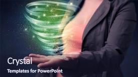  Presentation with tornado - Amazing slide set having end world power - bright green tornado backdrop and a wine colored foreground