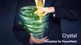  Presentation with tornado - Beautiful slides featuring end world power - bright green tornado backdrop and a navy blue colored foreground