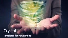  Presentation with tornado - Presentation design featuring end world power - bright green tornado background and a  colored foreground