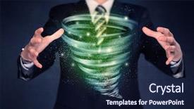  Presentation with green power - Cool new presentation theme with end world power - bright green tornado backdrop and a navy blue colored foreground