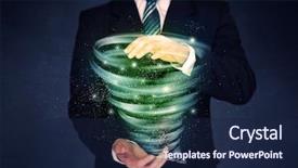  Presentation with tornado - Presentation theme featuring end world power - bright green tornado background and a  colored foreground