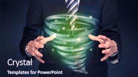  Presentation with tornado - PPT theme consisting of end world power - bright green tornado background and a  colored foreground