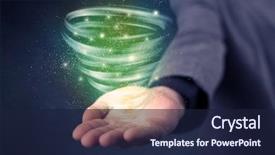  Presentation with green power - PPT theme with end world power - bright green tornado background and a navy blue colored foreground