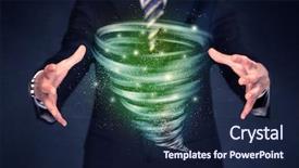  Presentation with tornado - Amazing slides having end world power - bright green tornado backdrop and a  colored foreground