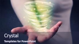  Presentation with tornado - Cool new slide deck with end world power - bright green tornado backdrop and a navy blue colored foreground