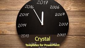  Presentation with end year - Presentation theme enhanced with end year 2016 - concept of clock background and a tawny brown colored foreground