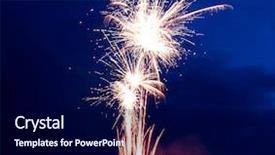  Presentation with colorful celebration - Slide deck with end year celebration - colorful fireworks background and a navy blue colored foreground