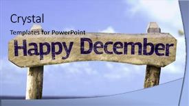  Presentation with december - PPT theme enhanced with agenda invitation - happy december sign background and a light blue colored foreground