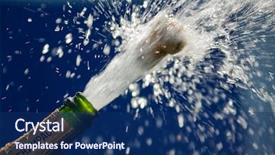  Presentation with cork - PPT theme featuring ender corks popping open background and a navy blue colored foreground