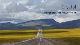  Presentation with highway - Presentation design consisting of endless-dempster-highway-near background and a light blue colored foreground
