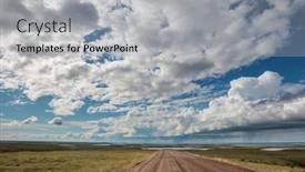  Presentation with highway - Slide set enhanced with endless-dempster-highway-near background and a light gray colored foreground