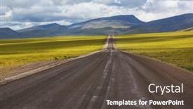  Presentation with highway - Slide set featuring endless-dempster-highway-near background and a dark gray colored foreground