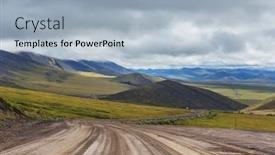  Presentation with highway - Theme having endless-dempster-highway-near background and a light blue colored foreground