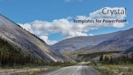  Presentation with remote - PPT theme having endless-dempster-highway-near background and a light blue colored foreground