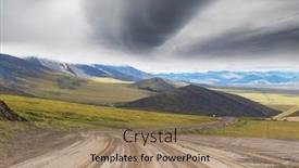  Presentation with canada - PPT theme consisting of endless-dempster-highway-near background and a coral colored foreground