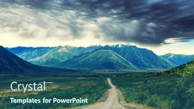  Presentation with highway - Presentation design consisting of endless-dempster-highway-near background and a ocean colored foreground