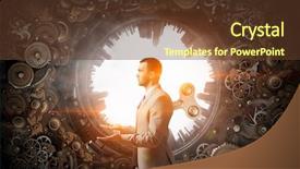  Presentation with power media - Slide set enhanced with endless energy and hardwork concept background and a tawny brown colored foreground