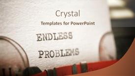  Presentation with problem statement problems and solutions - PPT theme with endless-problems-phrase-written and a sky blue colored foreground