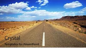  Presentation with sahara - Slides consisting of endless road in sahara desert background and a coral colored foreground