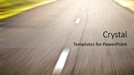  Presentation with empty road motion blur - Amazing PPT theme having endless rural road in fast backdrop and a mint green colored foreground