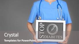  Presentation with diabetes - Audience pleasing presentation design consisting of endocrine - health care concept doctor holding backdrop and a gray colored foreground