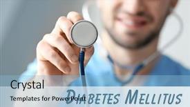  Presentation with diabetes mellitus - Audience pleasing PPT layouts consisting of endocrine - health care concept doctor backdrop and a light blue colored foreground